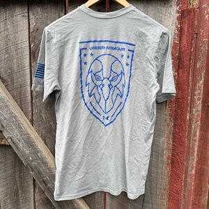 Under Armour Gray with Blue Eagle Graphic Freedom Tee